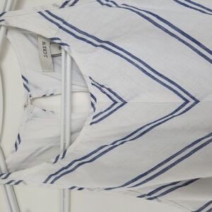 J.Crew White and Blue Linen Dress